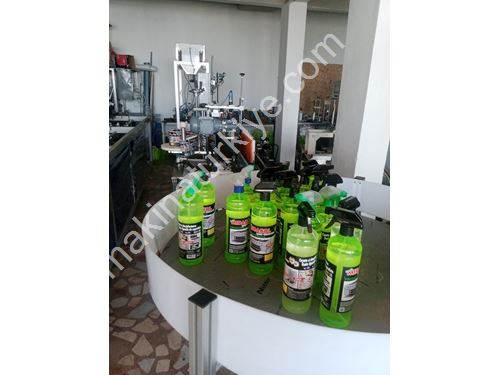 6 Nozullu Tam Otomatik Servo Etiketleme Dolum Ve Kapak Sıkma Makinası