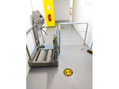 Foot Sole Brushed Stainless Hygiene Barrier - 1