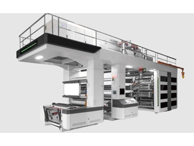 8 Farben Servo Zahnradgetriebene CI-Typ Trommel-Flexodruckmaschine - 0