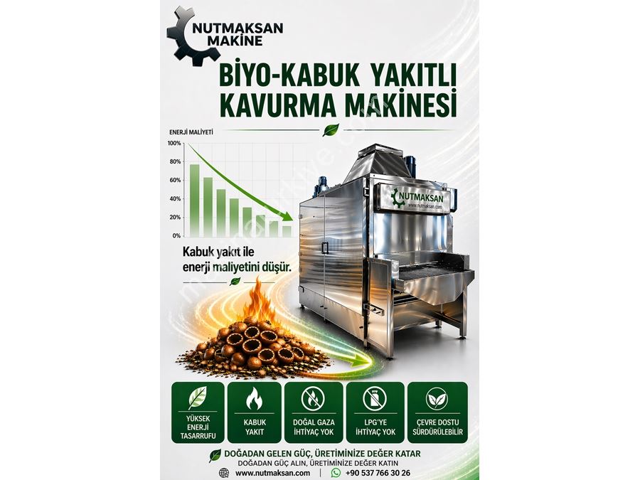55-350 Kg/Stunde Biokernbrennstoff Nussröstmaschine