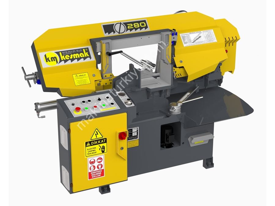 KMY DG 280 Yarı Otomatik Açılı Kesim Şerit Testere Makinası