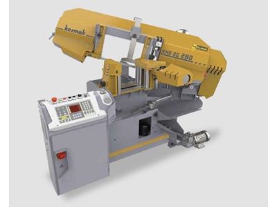 280 mm Yuvarlak Kesim Kapasiteli  Ekranlı Tam Otomatik Açılı Kesim Şerit Testere Makinası