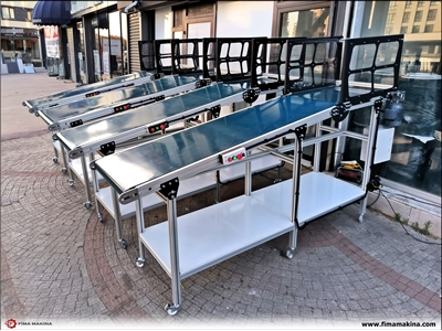 Cabin Protected Robot Product Drop Conveyor System