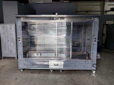Coal Double Showcase Chicken &amp; Head Machine 24 Skewers 168/192 Capacity - 6