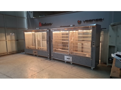 Coal Double Showcase Chicken &amp; Head Machine 24 Skewers 168/192 Capacity - 0
