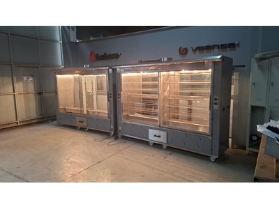 24 Şiş 168/192 Kapasite Kömürlü Çift Vitrin Kelle&Piliç Makinesi