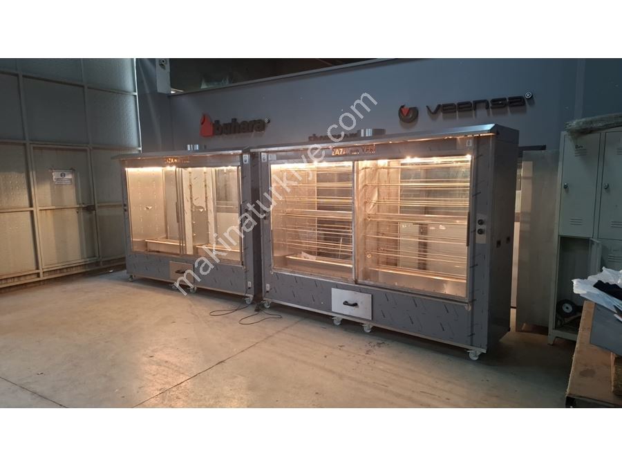 Coal Double Showcase Chicken &amp; Head Machine 24 Skewers 168/192 Capacity