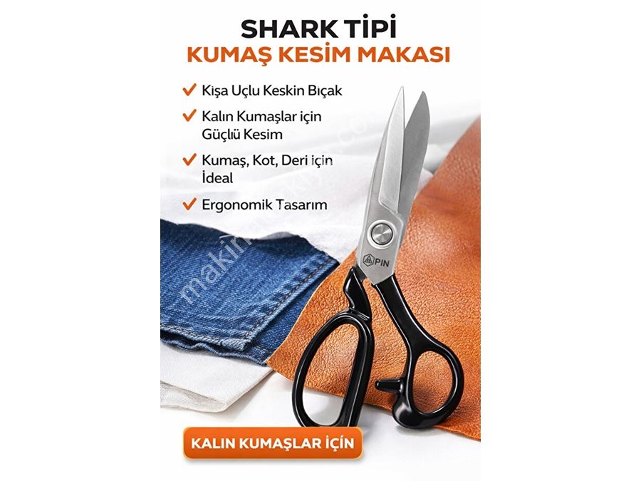 Shark Tipi Kumaş Kot Deri Kalın Kumaşlar İçin Kısa Uçlu Keskin Kesim Makası