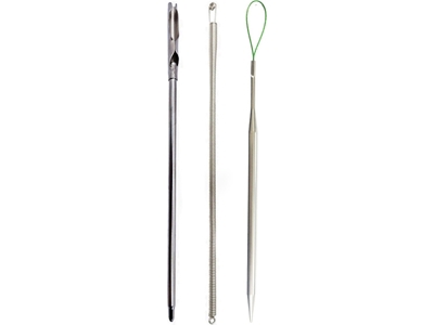 Kordon Bel Lastik Ve İplik Geçirme Aparatı Metal 3Lü Set