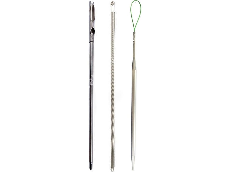Kordon Bel Lastik Ve İplik Geçirme Aparatı Metal 3Lü Set