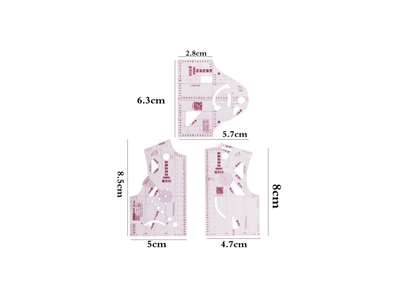 5’Li Mini Moda Cetveli Seti – Kumaş Tasarımı, Konfeksiyon Ve Prototip Çizim Şablonu - 3