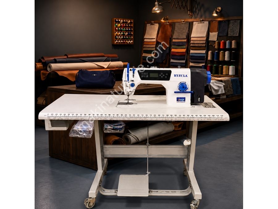 Hypeak Hyp-1560 Elektronik İp Kesmeli Düz Dikiş Makinesi Tablalı – (Başlangıç Seti Hediyeli)