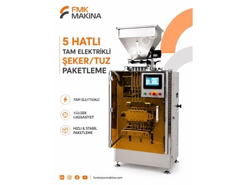 5 Hatlı Elektrikli 300 Adet/Dakika Stick Şeker Paketleme Makinası