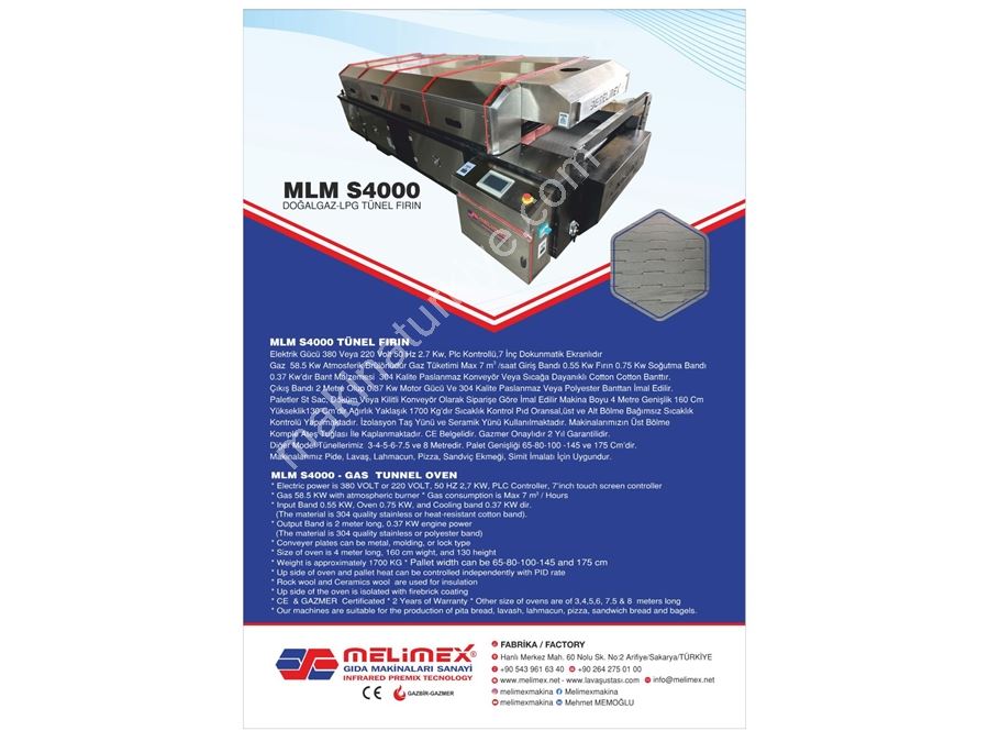 7 Meter Conveyor (5.5 Kw) Pita Sandwich Lavash Machine