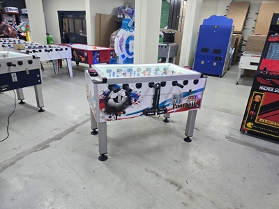 Arcade White Energy Commercial Digital Display Foosball Table - 8