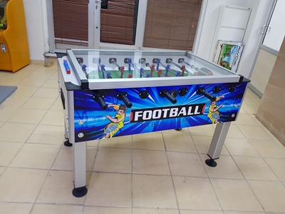 Table de baby-foot hobby en verre bleu - 3