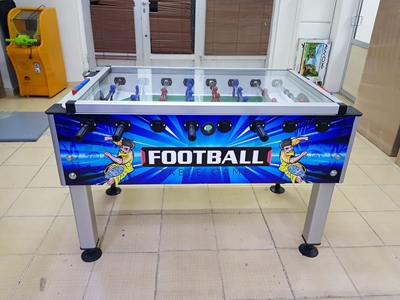 Table de baby-foot hobby en verre bleu - 1