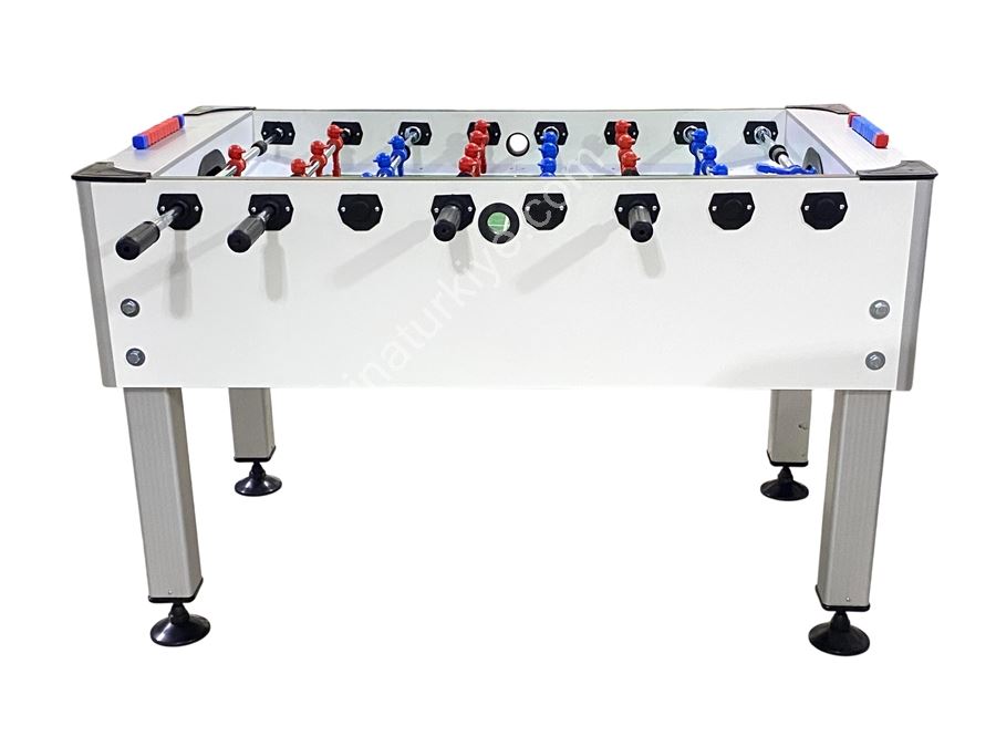 Table de baby-foot en aluminium à pieds, type maison et bureau, couleur blanche (1)