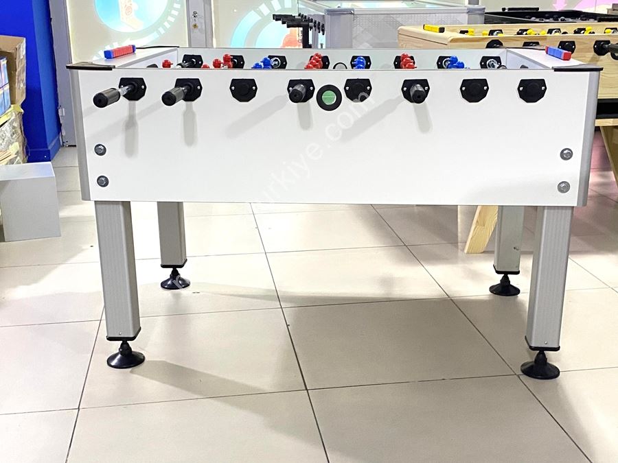 Table de baby-foot en aluminium à pieds, type maison et bureau, couleur blanche (1)
