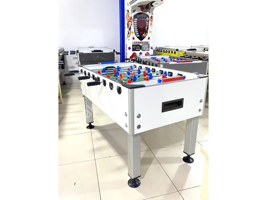 Table de baby-foot en aluminium à pieds, type maison et bureau, couleur blanche (1)