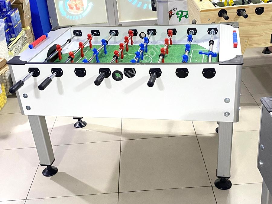 Table de baby-foot en aluminium à pieds, type maison et bureau, couleur blanche (1)