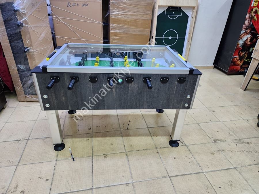 Table de baby-foot en aluminium avec pieds, modèle Tornado en verre pour la maison et le bureau
