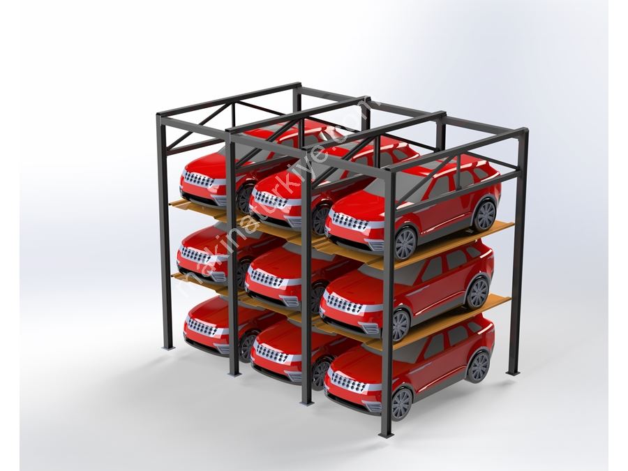 4 Kolonlu 3 Katlı Otopark Sistemi