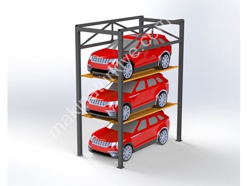 4 Kolonlu 3 Katlı Otopark Sistemi
