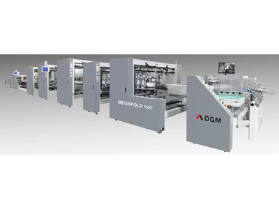 Machine de pliage et de collage de boîtes entièrement automatique à mémoire numérique DGM MEGAFOLD 1650-PC de 165 cm - 0