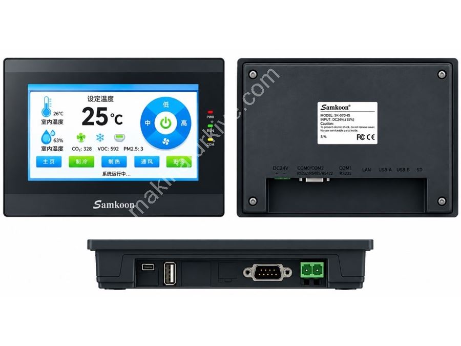 Panneau opérateur HMI industriel Samkoon SK-070QEV3 de 7 pouces 800×480 basé sur Linux