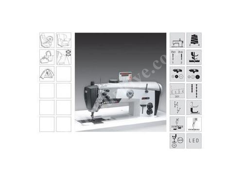 Sütunlu Çift Papuç Çift İğne Deri Makinesi / Pfaff 2596