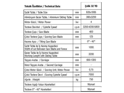 Çizicili Yatar Daire Makinası 3200 Mm Ç M S Çelik 32 YD - 2