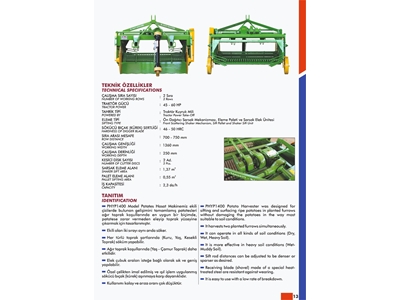 Patates Hasat Makinesi İki Sıralı Yarım Paletli - Özbil PHYP1400 - 7