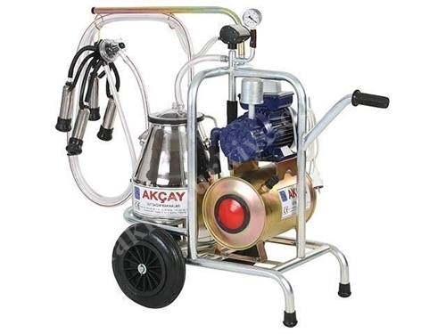 Kuru Motor Sistemli, Tekli Arabalı Süt Sağım Makinesi / Akçay Ak-Mk-1k/S-106