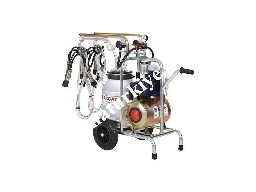 Kuru Motor Sistemli,Çiftli Arabalı Süt Sağım Makinesi / Akçay Ak-Mk-2k/S-110