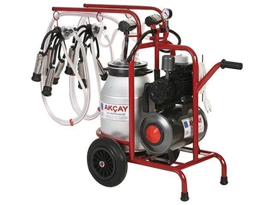 Kuru Motor Sistemli,Çiftli Arabalı Süt Sağım Makinesi / Akçay Ak-Mk-2k/S-115 - 0