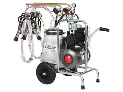 Çiftli Arabalı Süt Sağım Makinesi Kuru Motor Sistemli  / Akçay Ak-Mk-2k/S-108 - 0