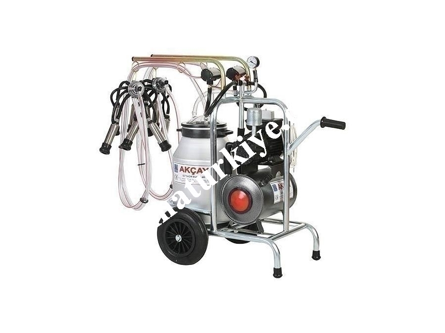 Çiftli Arabalı Süt Sağım Makinesi Kuru Motor Sistemli  / Akçay Ak-Mk-2k/S-108