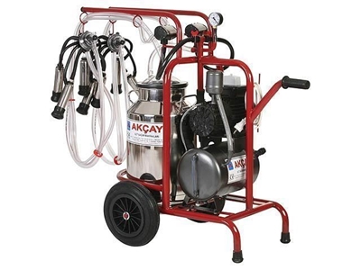 Turbo Motor Sistemli Süt Sağım Makinesi Çiftli Arabalı / Akçay Ak-Mk-2t/S-207 - 0