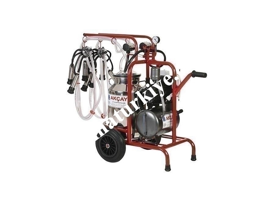Turbo Motor Sistemli Süt Sağım Makinesi Çiftli Arabalı / Akçay Ak-Mk-2t/S-207