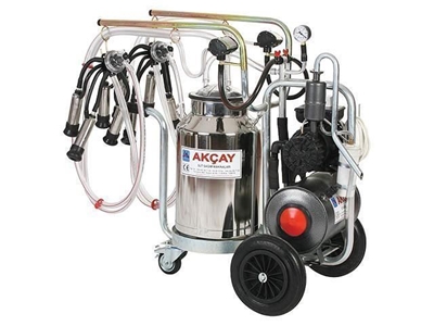 3 Tekerlekli Çiftli Arabalı, Yağlı Motor Sistemli Süt Sağım Makinesi / Akçay Ak-Mk-2y/S-411 - 0