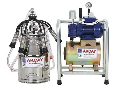 Tekli Sabit Sistem Süt Sağım Makinesi Kuru Motor Sistemli / Akçay Ak-Mk-1k/Ss-502 - 0
