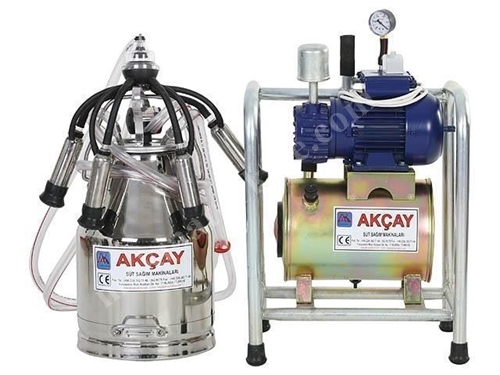 Tekli Sabit Sistem Süt Sağım Makinesi Kuru Motor Sistemli / Akçay Ak-Mk-1k/Ss-502