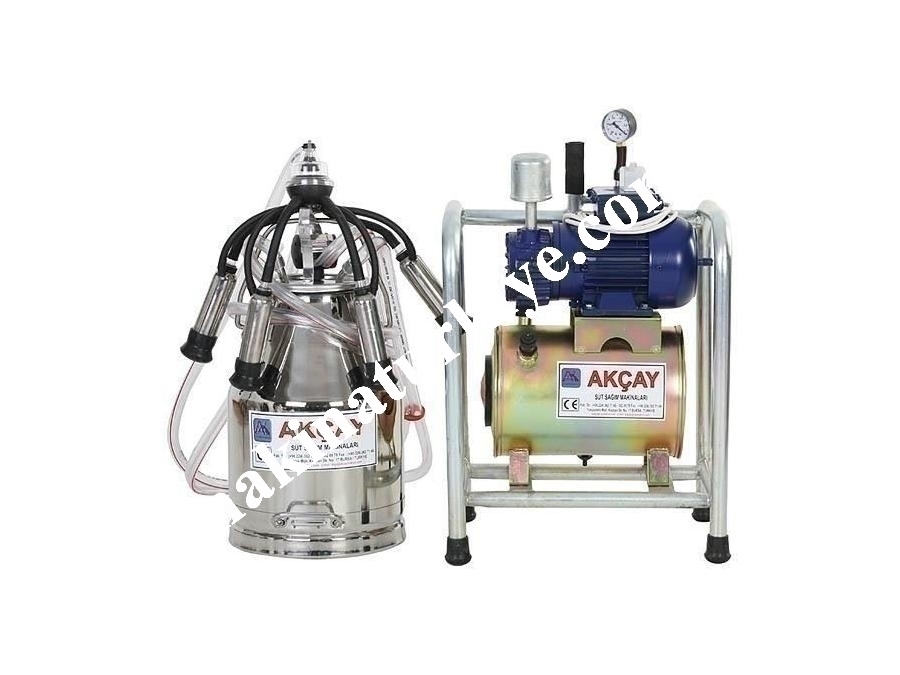 Tekli Sabit Sistem Süt Sağım Makinesi Kuru Motor Sistemli / Akçay Ak-Mk-1k/Ss-502