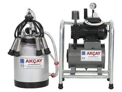 Tekli Kuru Motorlu Sabit Sistem Süt Sağım Makinesi / Akçay Ak-Mk-1k/Ss-506 - 0