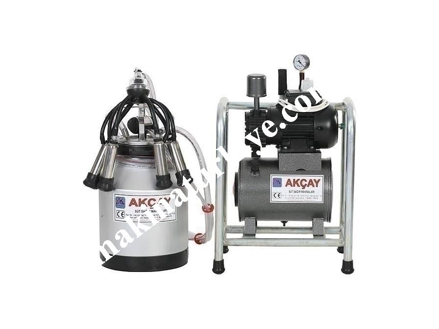 Tekli Kuru Motorlu Sabit Sistem Süt Sağım Makinesi / Akçay Ak-Mk-1k/Ss-506