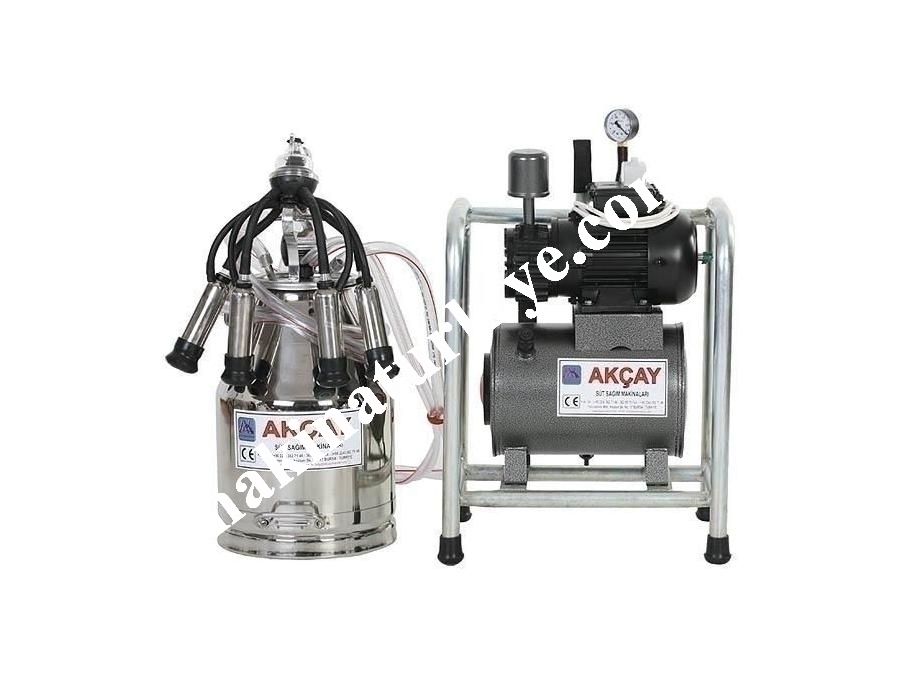 Tekli Kuru Motorlu Sabit Sistem Süt Sağım Makinesi / Akçay Ak-Mk-1k/Ss-507