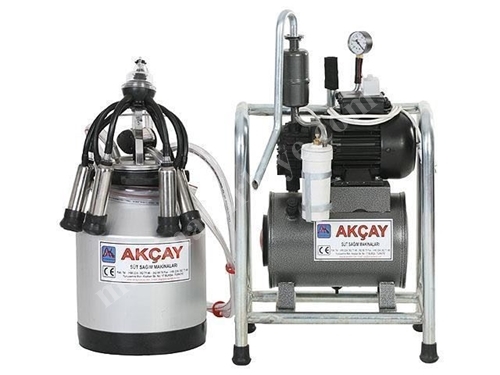 Tekli Sabit Sistem Süt Sağım Makinesi Yağlı Motorlu Akçay AK-MK-1Y/SS-606