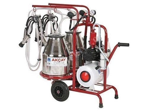 Çift Güğümlü Yağlı Motor Sistemli Çift Arabalı Süt Sağım Makinesi