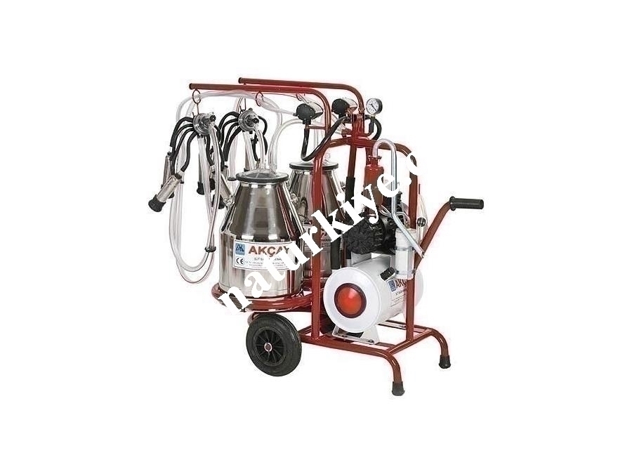 Çift Güğümlü Yağlı Motor Sistemli Çift Arabalı Süt Sağım Makinesi